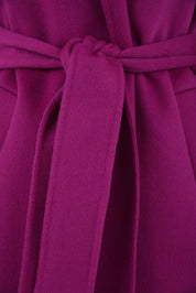 Gilet Donna stile cappotto viola, Glox, cintura
