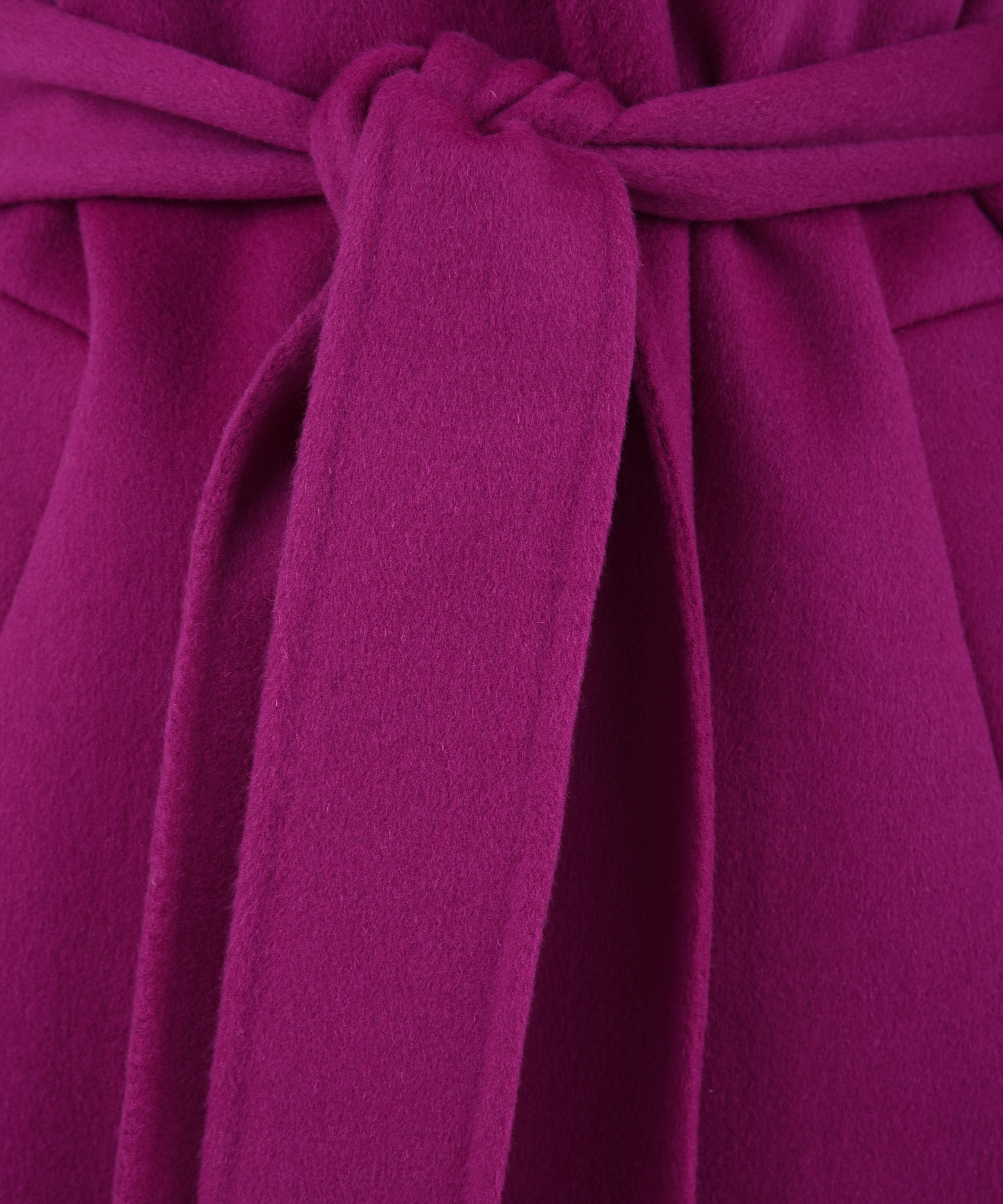 Gilet Donna stile cappotto viola, Glox, cintura