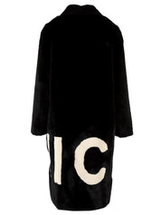 Pelliccia donna nera con scritta, Glox, retro