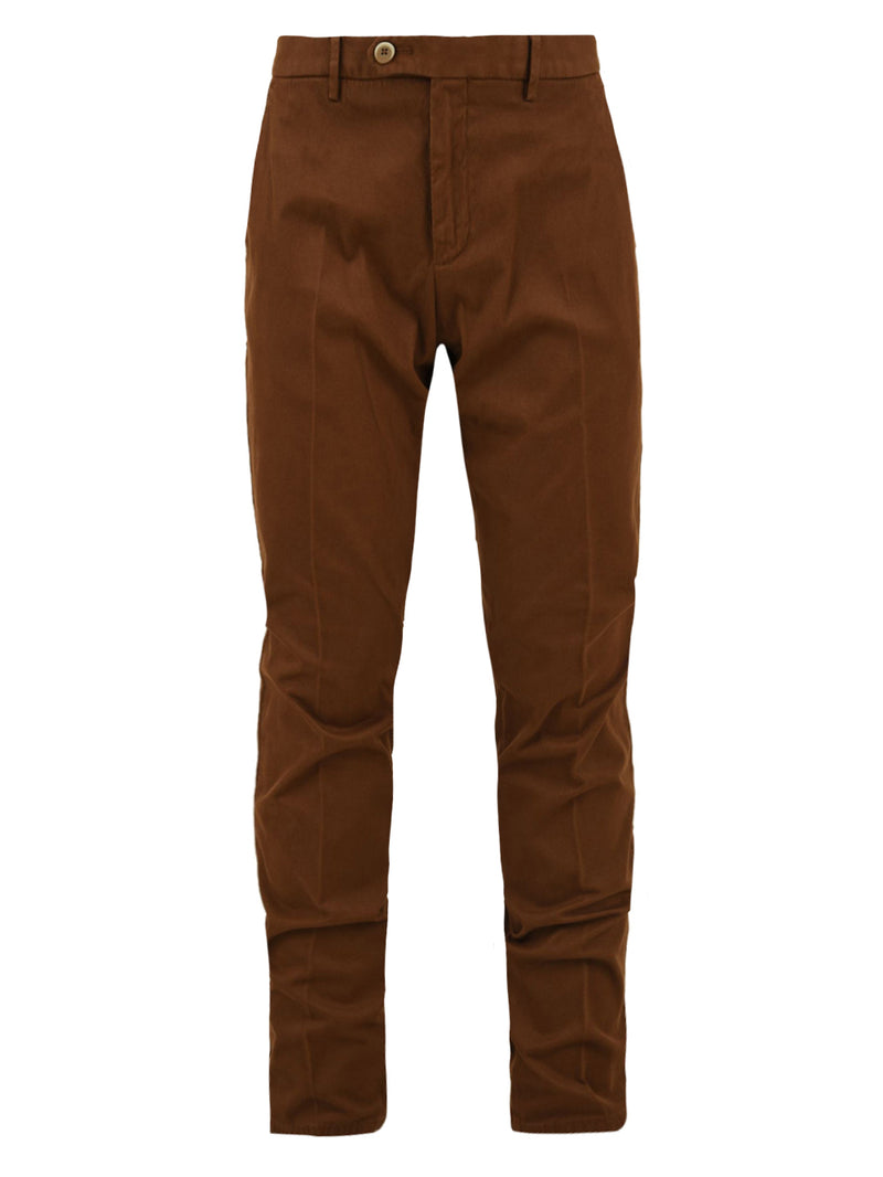 Immagine del pantalone in marrone da uomo firmato GTA. Il pantalone ha una gamba stretta,con chiusura con bottoni.