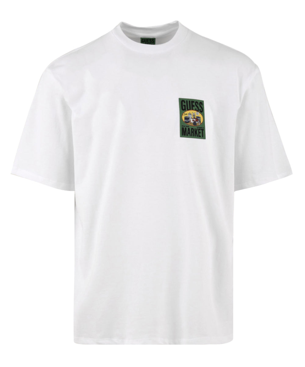 T-shirt Uomo Bianca in cotone con doppia stampa