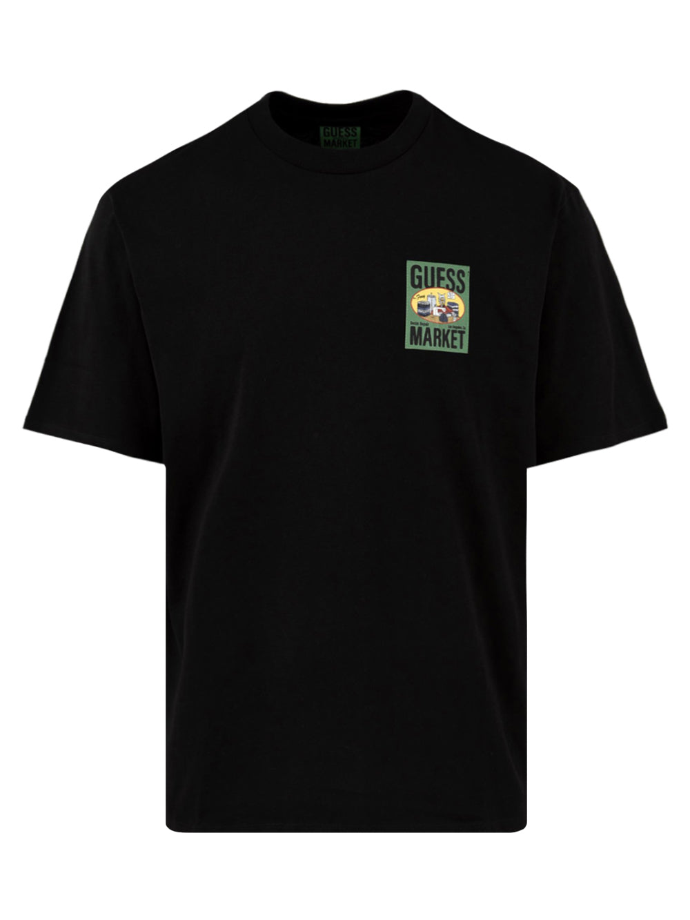 T-shirt Uomo Nera in cotone con doppia stampa