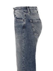 Immagine laterale del jeans Lana da donna firmato Icon Denim Los Angeles  con tasche laterali e sul retro con passanti per cintura.