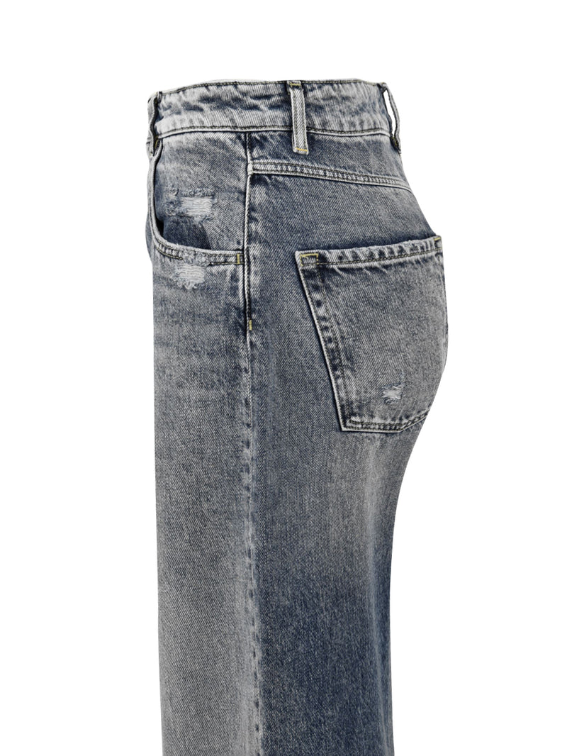 Immagine laterale del jeans Poppy da donna firmato Icon Denim Los Angeles,tasche laterali e sul retro con passanti in vita.