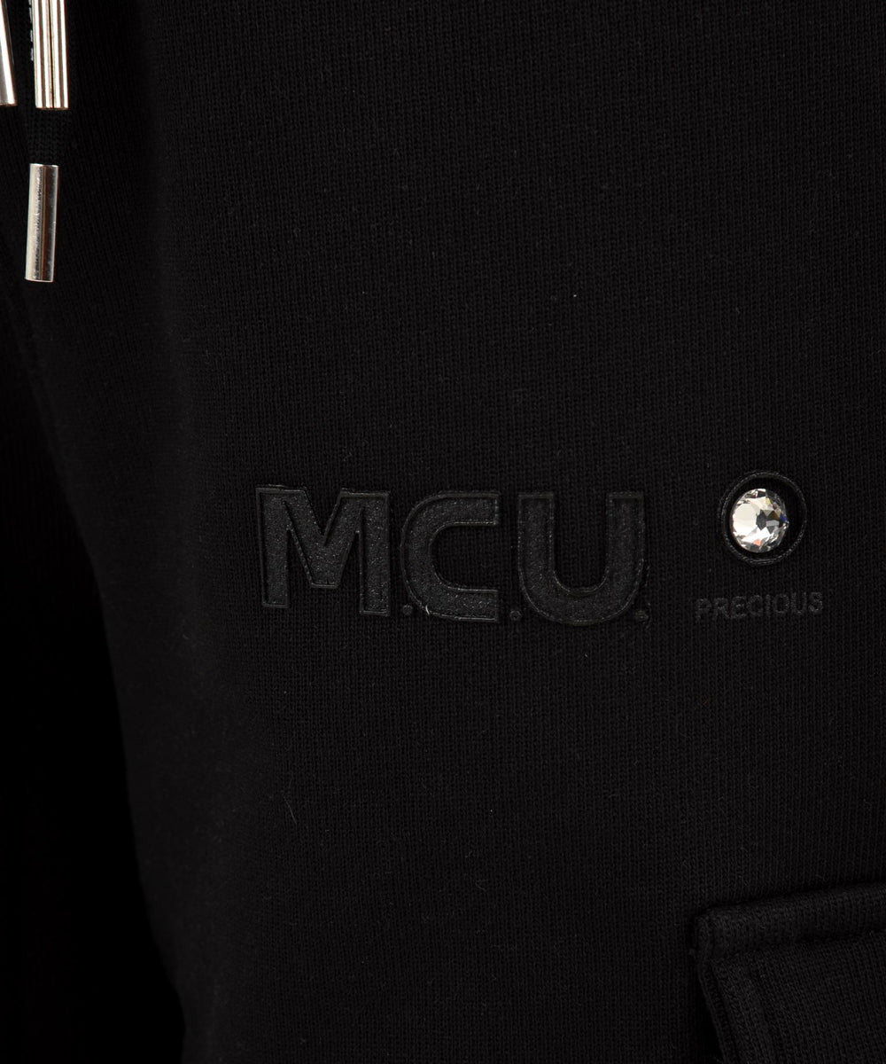 Pantalone Tuta Donna con cristalli Swarovski nero, MCU, logo