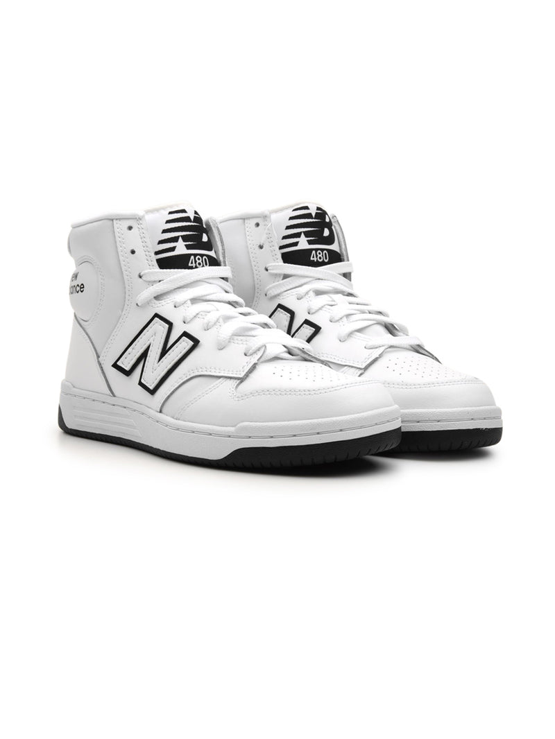 Sneakers da uomo firmate New Balance bianche con logo e chiusura con lacci