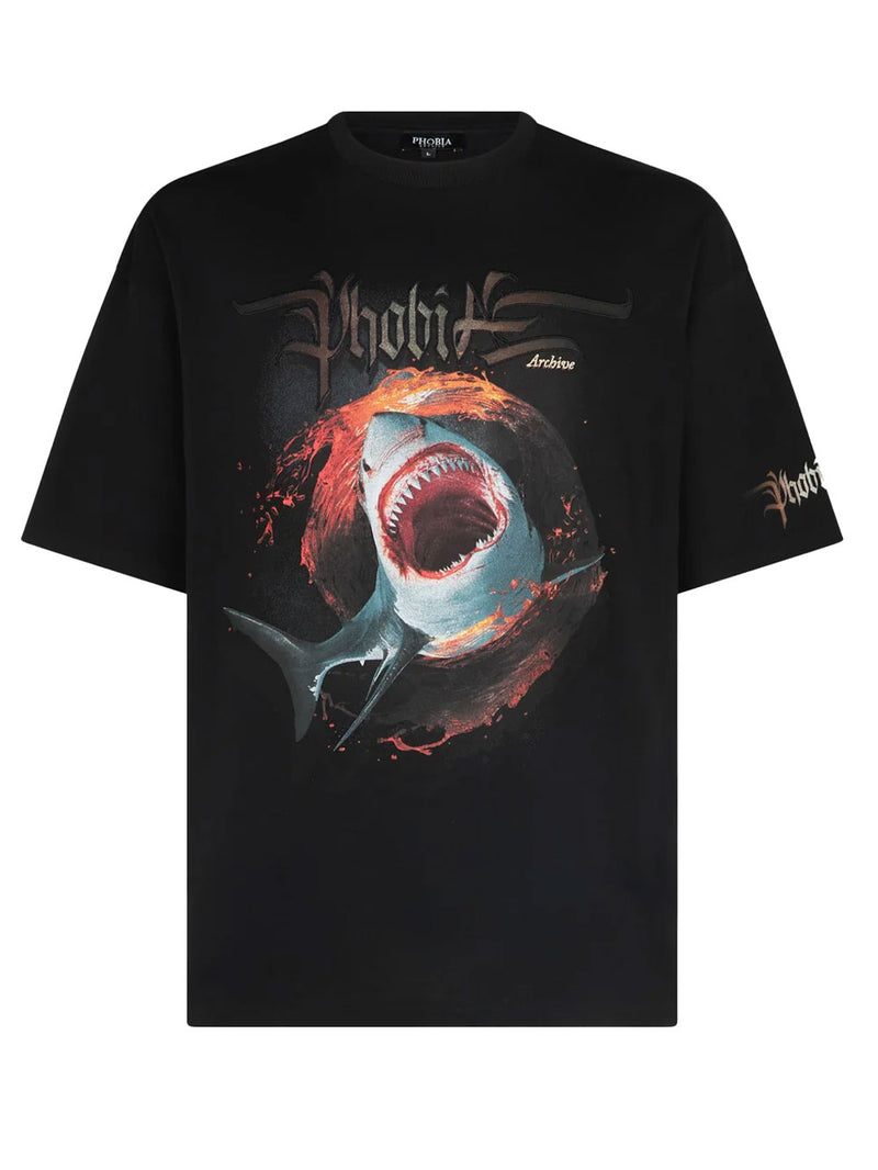 T-shirt Unisex grafica Shark, Phobia