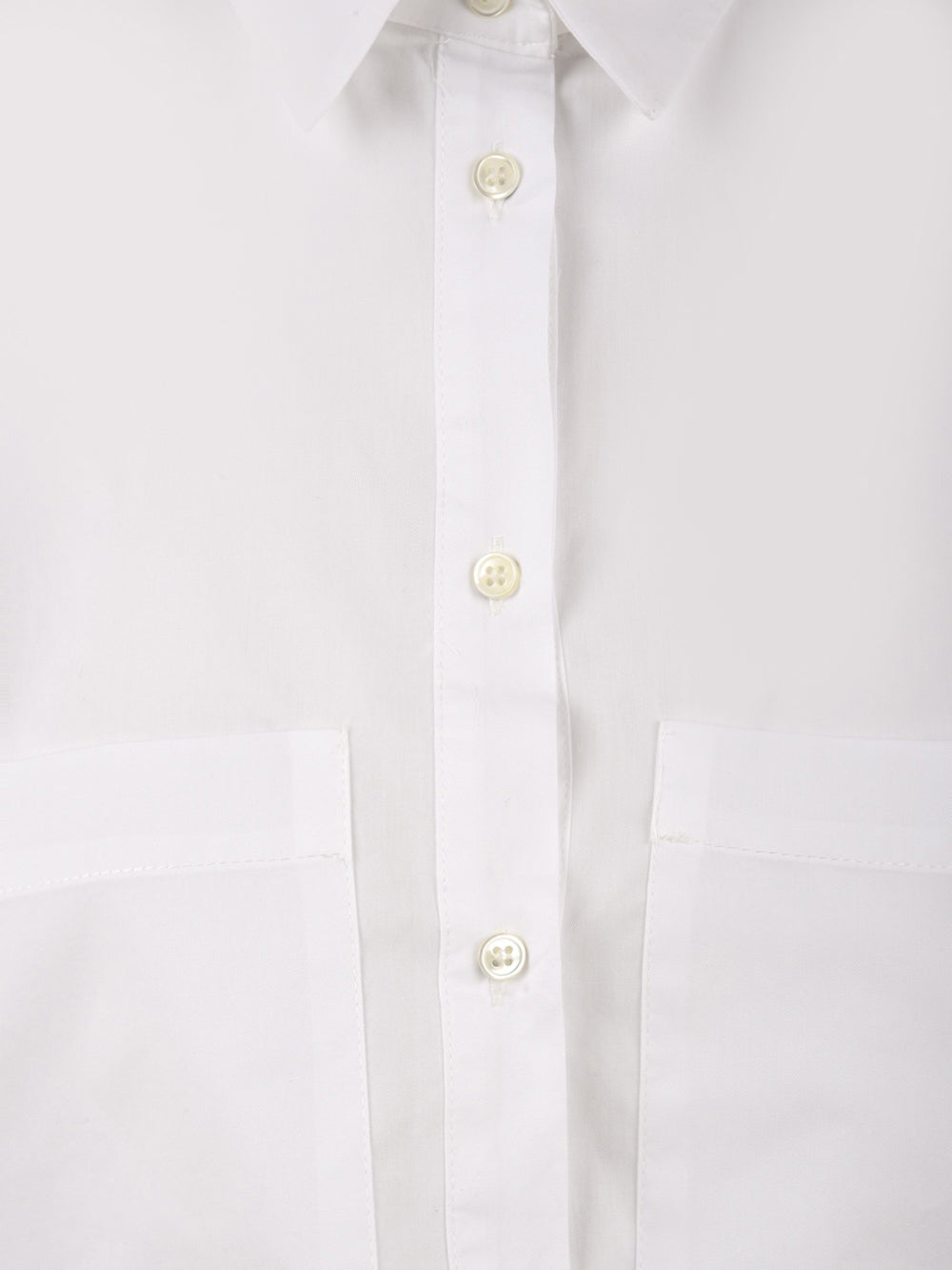 Camicia Donna cropped bianca, Solotre, bottoni