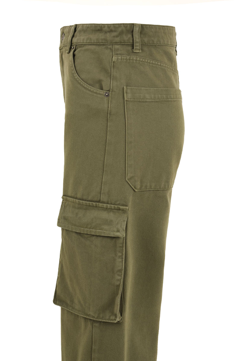 Pantalone Donna cargo verde, Solotre, lato
