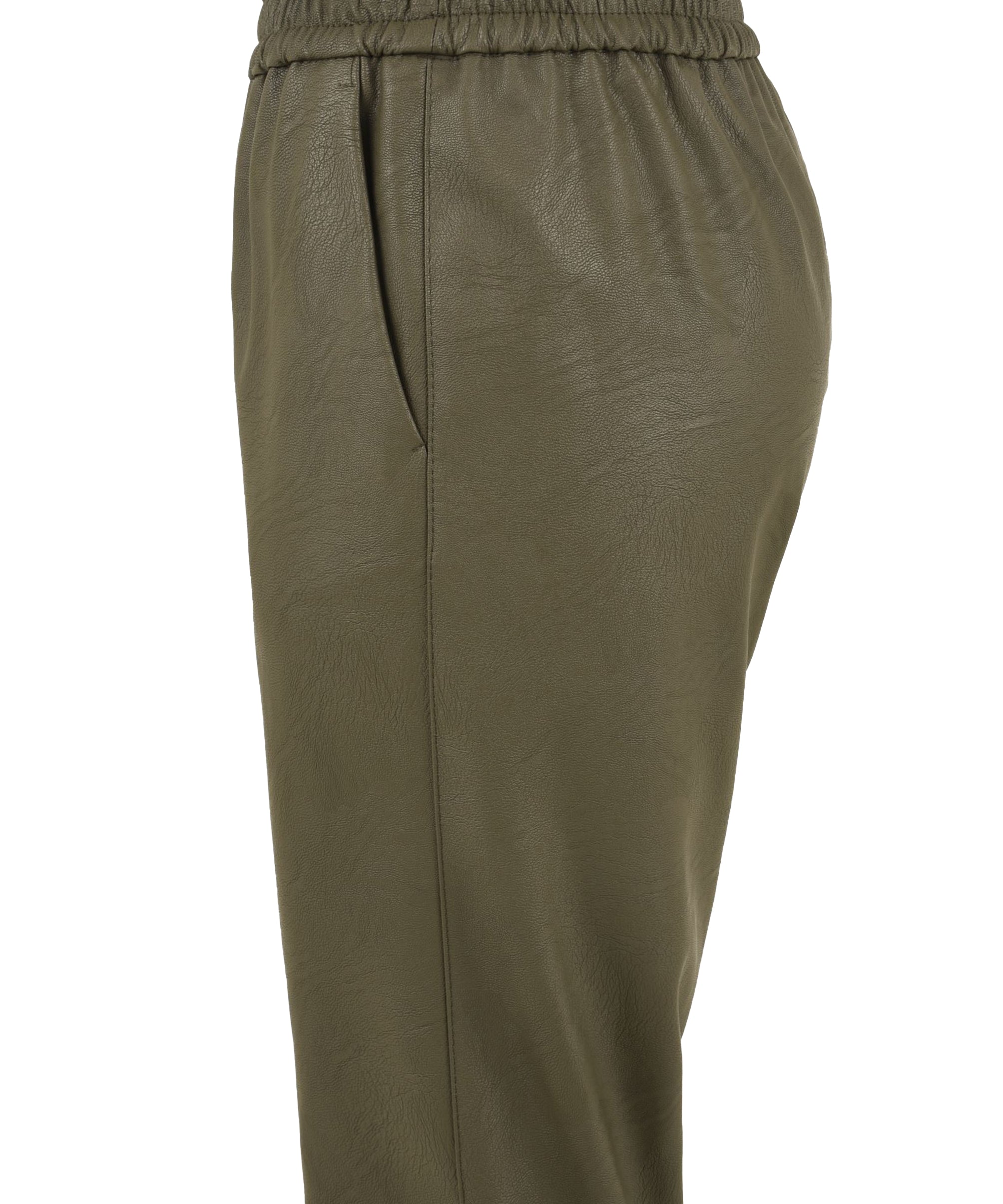 Pantalone Donna ecopelle verde, Solotre, lato