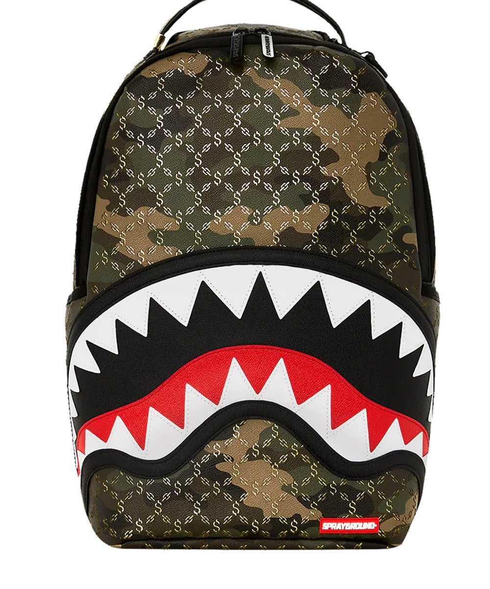 $ pattern over camo backpack