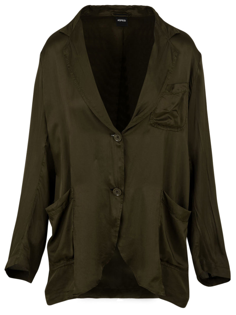 Women's blazer jacket in viscose, cotton and silk