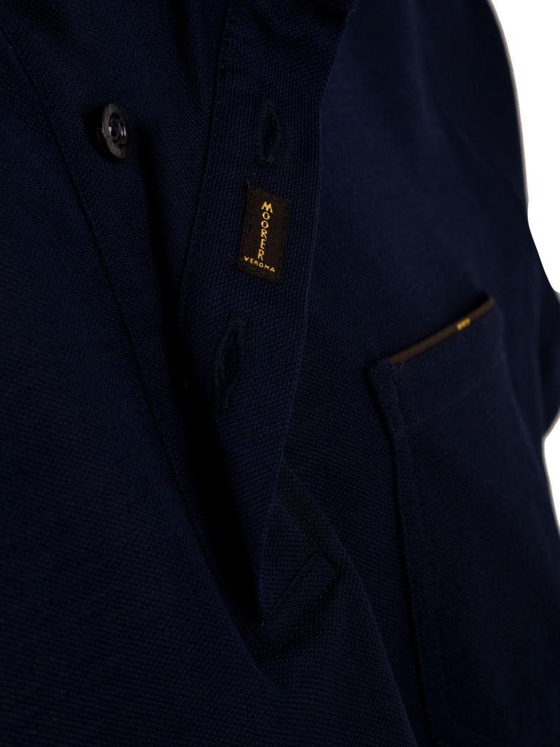 Polo Uomo Blu in cotone a tinta unita dal design classico