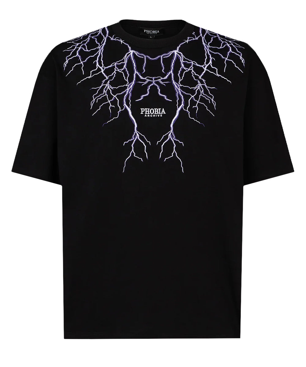 T-shirt PHOBIA Uomo PH00093 Black Purple lightning