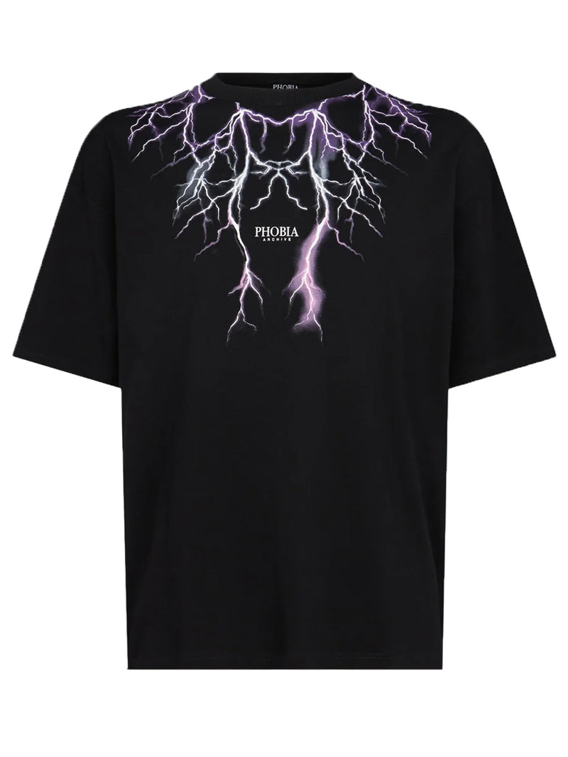 T-shirt PHOBIA Uomo PH00105 Black Purple Grey Fuxia lightning