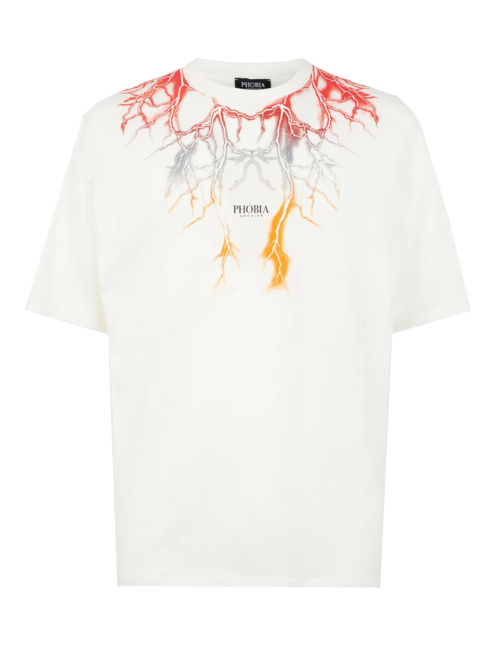 T-shirt PHOBIA Uomo PH00109 White Red Grey Orange lightning