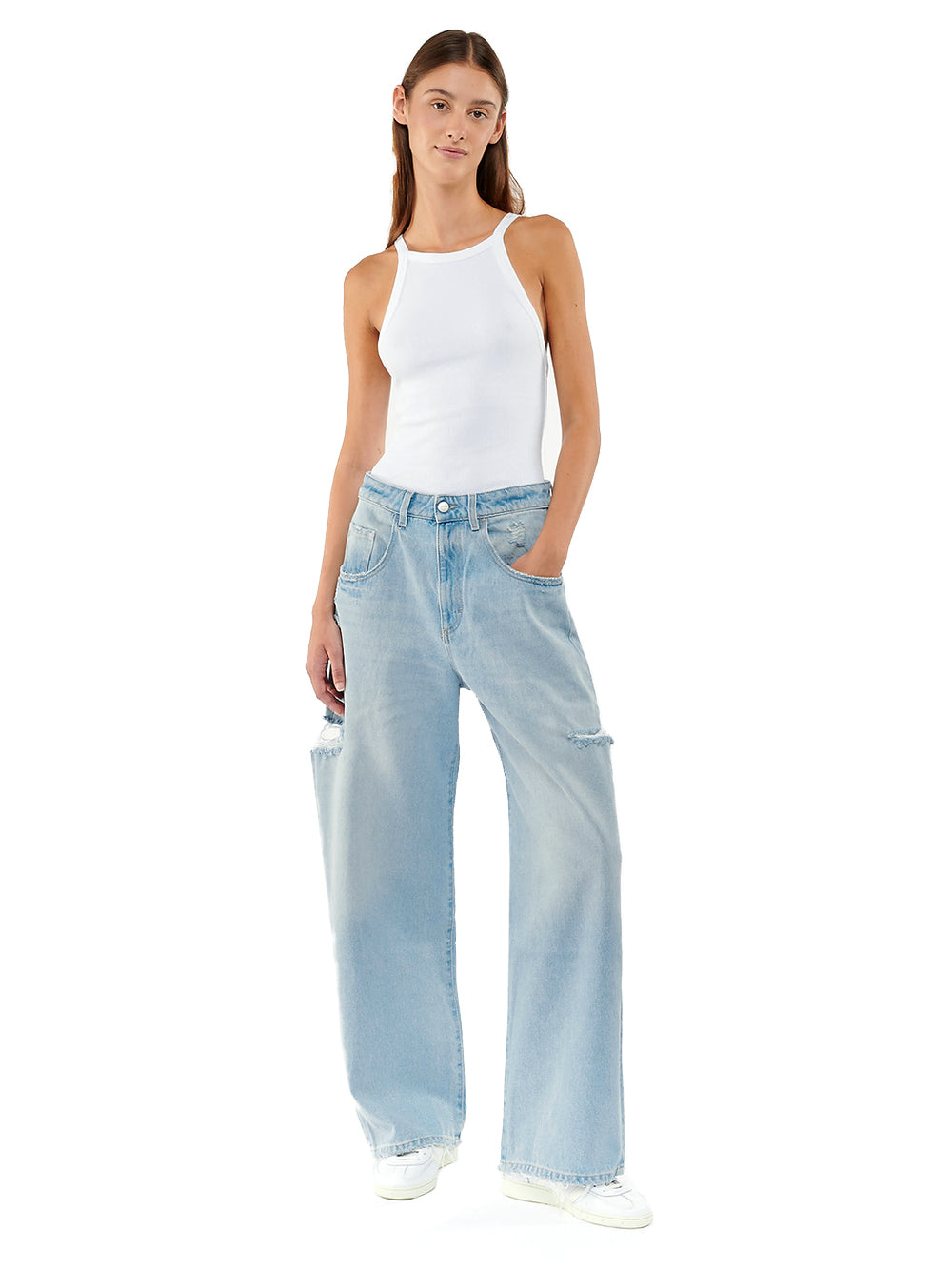 Poppy Eco women's jeans with cuts on the sides